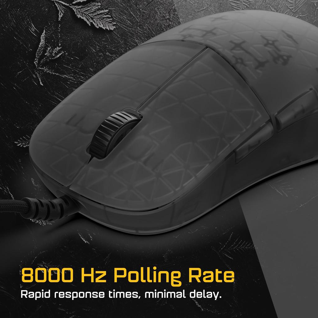 Endgame Gear XM2 Gaming Mouse, 8k, 8000Hz Polling Rate, Kailh GX Switches, PixArt PAW3395 Sensor, 52g, Dark Frost (EGG-XM2-8K-DF)