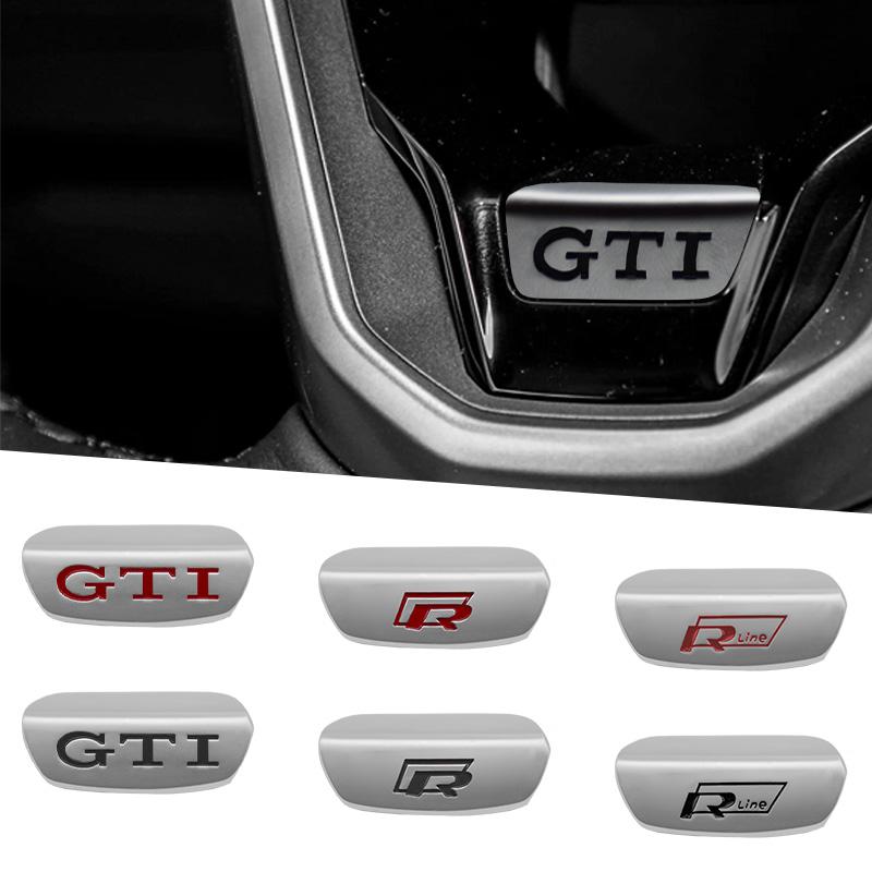 3D алюминиевый сплав Rline Эмблема Для Volkswagen VW GTI R Line Polo Golf Passat I6Jetta Автомобильный Руль Металлические Наклейки Аксессуары