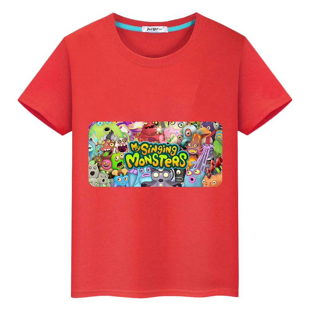 2023 детская футболка с принтом «My Singing Monsters», короткие топы, футболки с аниме y2k, цельная одежда для мальчиков и девочек, летняя детская одежда Kawaii