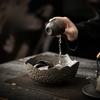 Винтажная позолоченная большая мойка для чая Китайская грубая керамика Настольный резервуар для сточной воды Хранилище для чашек Аксессуары для чайной церемонии