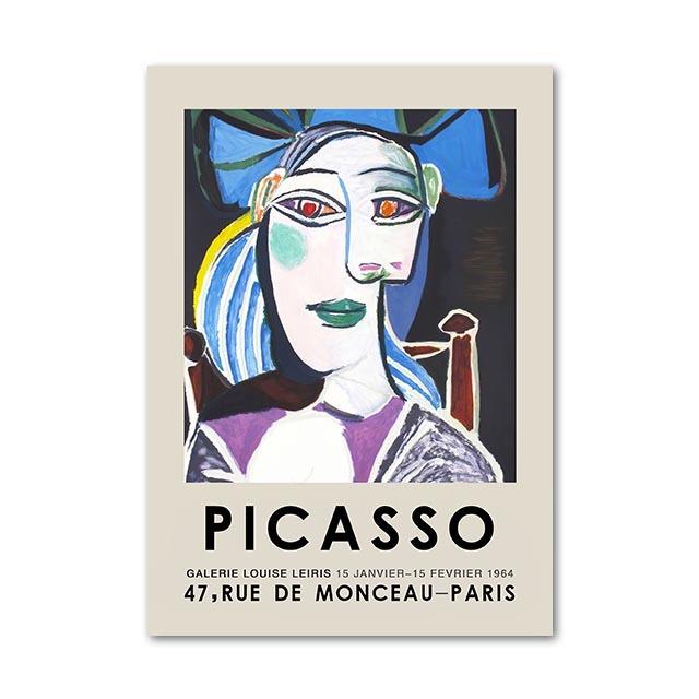 Выставка «Абстрактная девушка Пикассо» Красочные современные плакаты и гравюры, настенные росписи и картины маслом