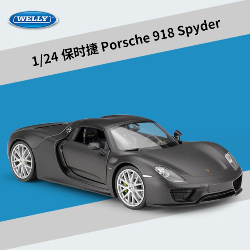 AABKP1 WELLY 1:24 Porsche 918 Spyder Alloy Sports Car Model Diecasts Metal Toy Vehicles Car Model Simulation Collection Childrens Gifts