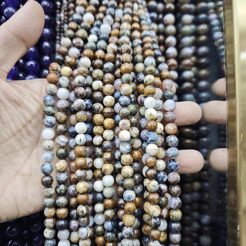 Поездка в Швейцарию: Натуральные круглые бусины из питерсита 4-10 мм для ручного изготовления украшений и браслетов DIY
