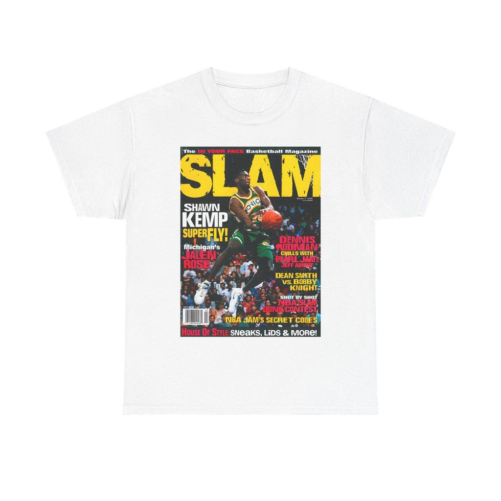 Shawn Kemp Shirt, Seattle Supersonics NBA SLAM Cover T-Shirt, Unisex Sports Tee, Vintage Retro Basketball Streetwear, Gift For Men, Guys