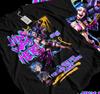 Jinx Arcane T-Shirt Japanese Anime Cartoon Jinx Black T-Shirt Unisex  054