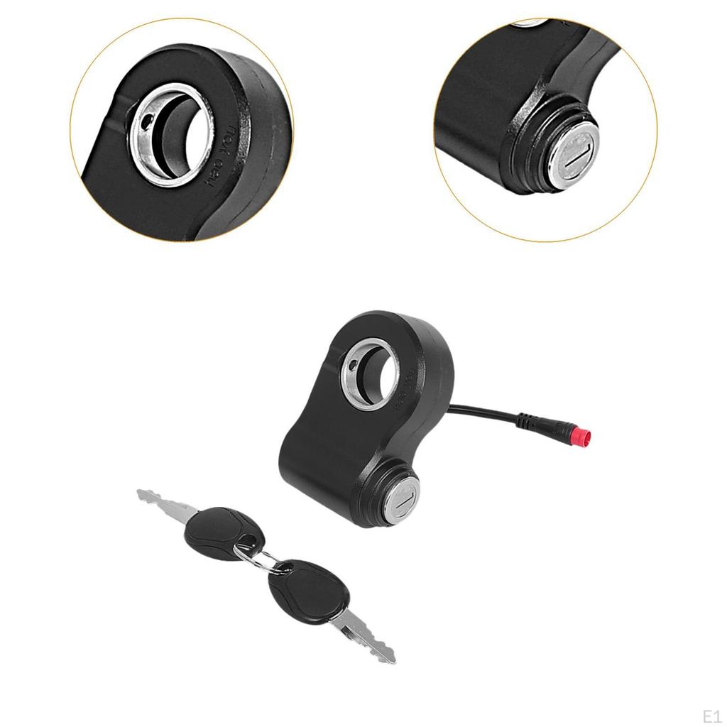 Electric Bicycle Ignition Lock Starter, Switch with Two Keys