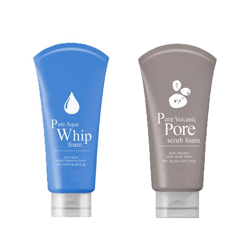 C2Y Очищающая пенка Natural Island Pure Whip (220 мл x 2 шт.) Aqua, Volcanic, 2 типа