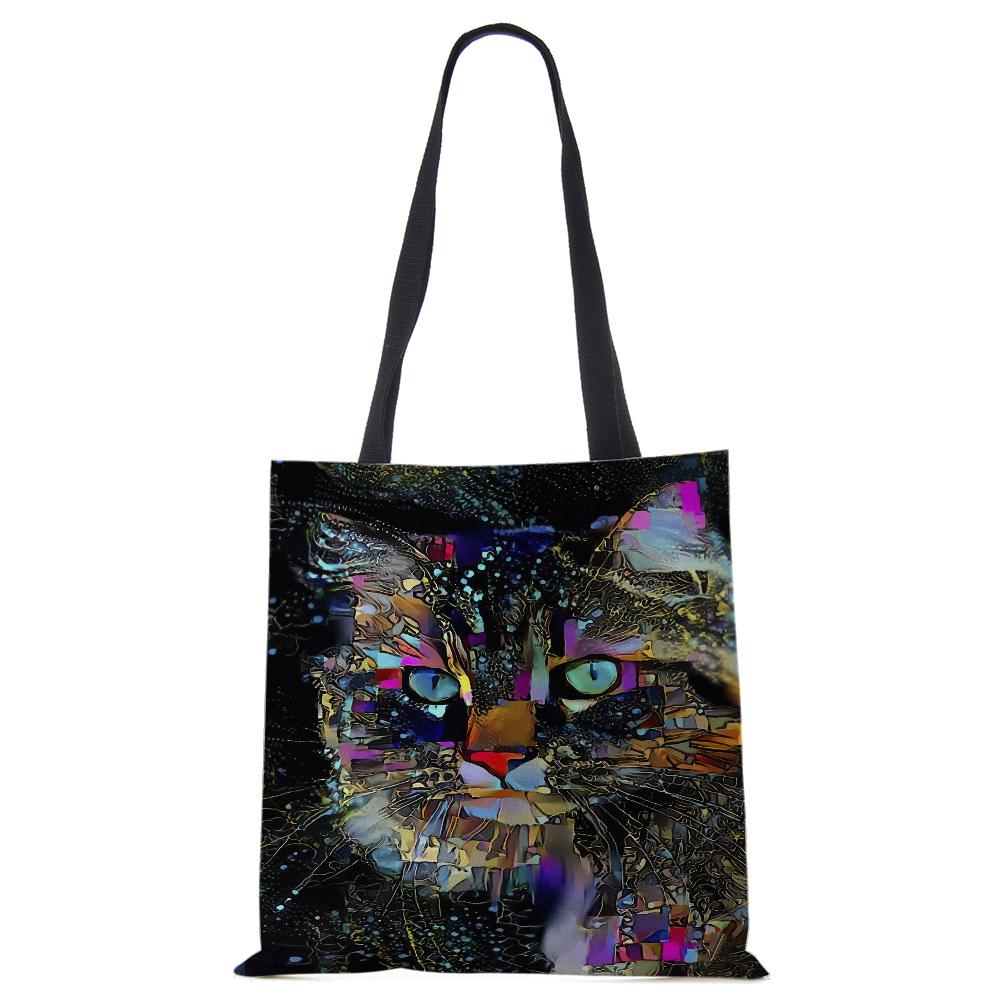 Холщовая сумка-тоут с принтом леопардовой совы, многоразовая повседневная сумка-шоппер, 2022, женские дорожные школьные складные пляжные сумки