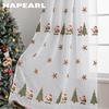 1 шт. Рождественский стиль Прозрачные шторы Изысканные вышитые тюлевые шторы для гостиной, спальни, балкона, окна, домашний декор