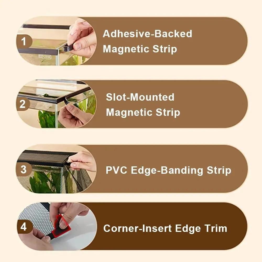 Прочная Магнитная Крышка-сетка для Аквариума DIY Легкая Установка Аквариумная Сетчатая Крышка Анти-прыжковая Сеть для Аквариума