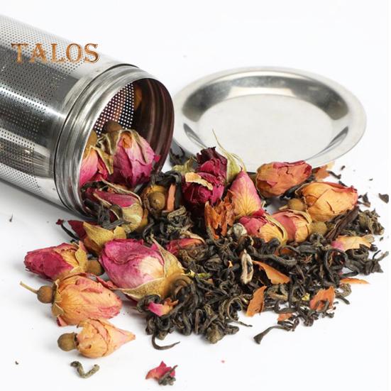 Ситечко для чая с подносом, подвесная цепочка, мелкоячеистая заварочная чашка из нержавеющей стали, мини-цилиндрическая заварочная машина, многоразовый чайник, чайные аксессуары