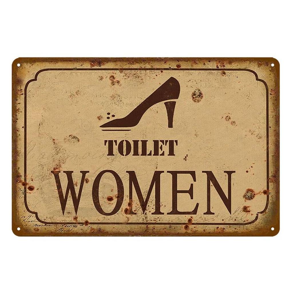 Metal Tin Signs Restroom Toilet Wall Decoration Plaque Vintage Art Poster Iron Painting for Man Cave Home Cafe Bathroom Club