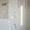 Artistic Patio Accents Crystal Suncatcher Rainbow Maker Prism Hanging Wind Chime Pendant Outdoor Courtyard Decoration for Window Balcony,