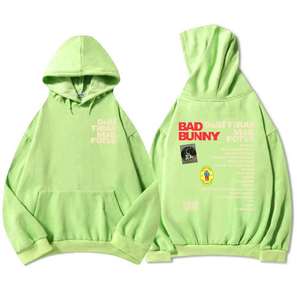 Unisex Streetwear Bad Bunny DTMF Hoodies 2025 New Album Debí Tirar Más Fotos Printing Sweatshirts Winter Comfortable Male Hoodie