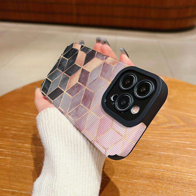 Мягкий силиконовый чехол-накладка на заднюю панель телефона из кожи с принтом под мрамор с вертикальной текстурой и полной защитой объектива камеры для Samsung