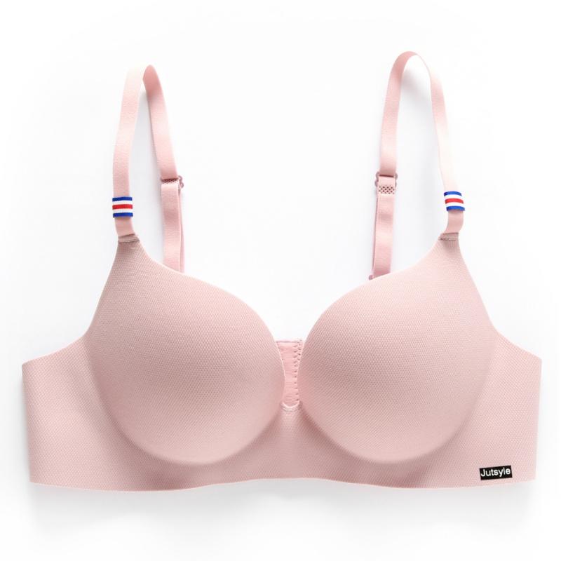 Бюстгальтер со сборками Тонкая секция без стального кольца Цельный бесшовный бюстгальтер со сборками Однотонный эластичный бюстгальтер с тонкими подкладками