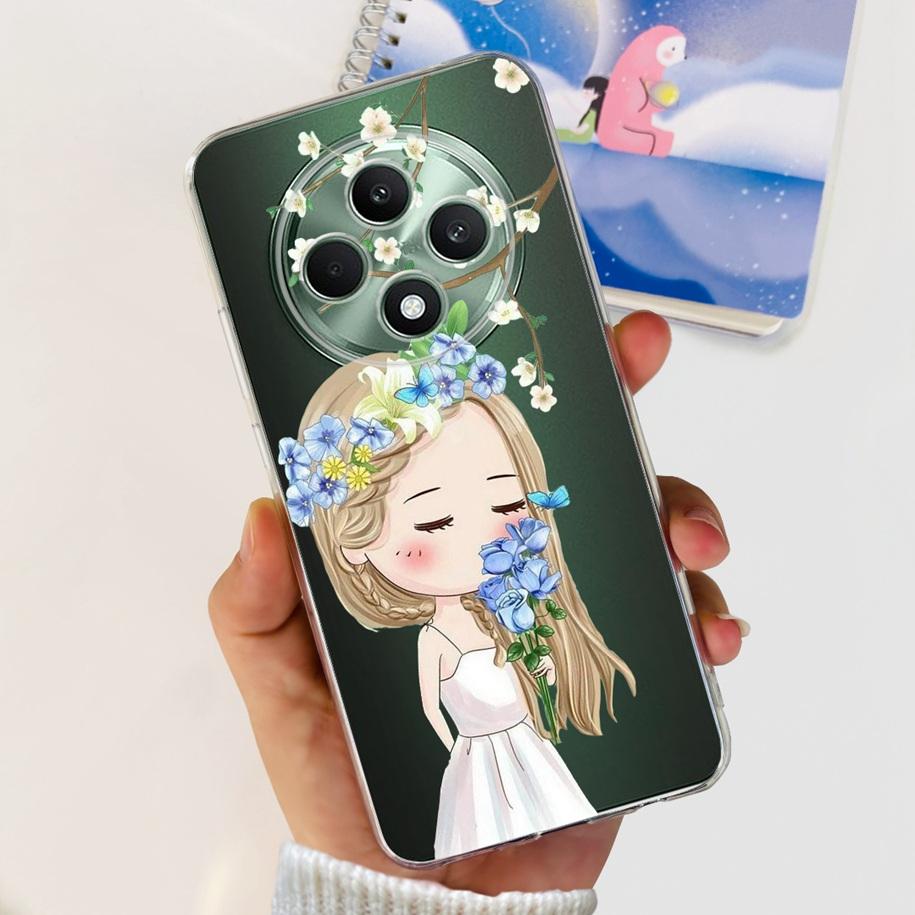 Чехол для Oppo Reno12 F CPH2637 Ударопрочный Чехол Милый Мультяшный Кот Мягкий Тонкий Прозрачный Чехлы для Телефона Для OPPO Reno 12F 4G CPH2687 Fundas
