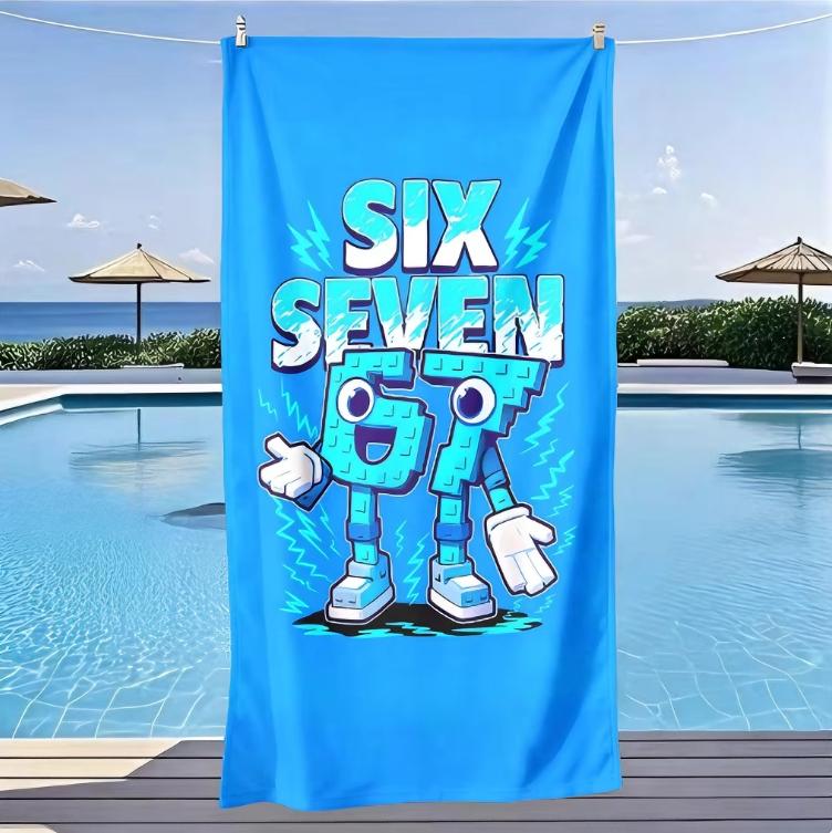 Пляжное полотенце в стиле граффити SIX SEVEN, большое, из микрофибры, не прилипает песок, быстросохнущее, для летнего отдыха, пляжное полотенце, полотенца, ванная комната