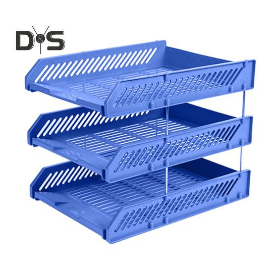 3 Tier Stackable Letter Tray Desk Paper Organizer Plastic File Document Storage Rack for Home Office School