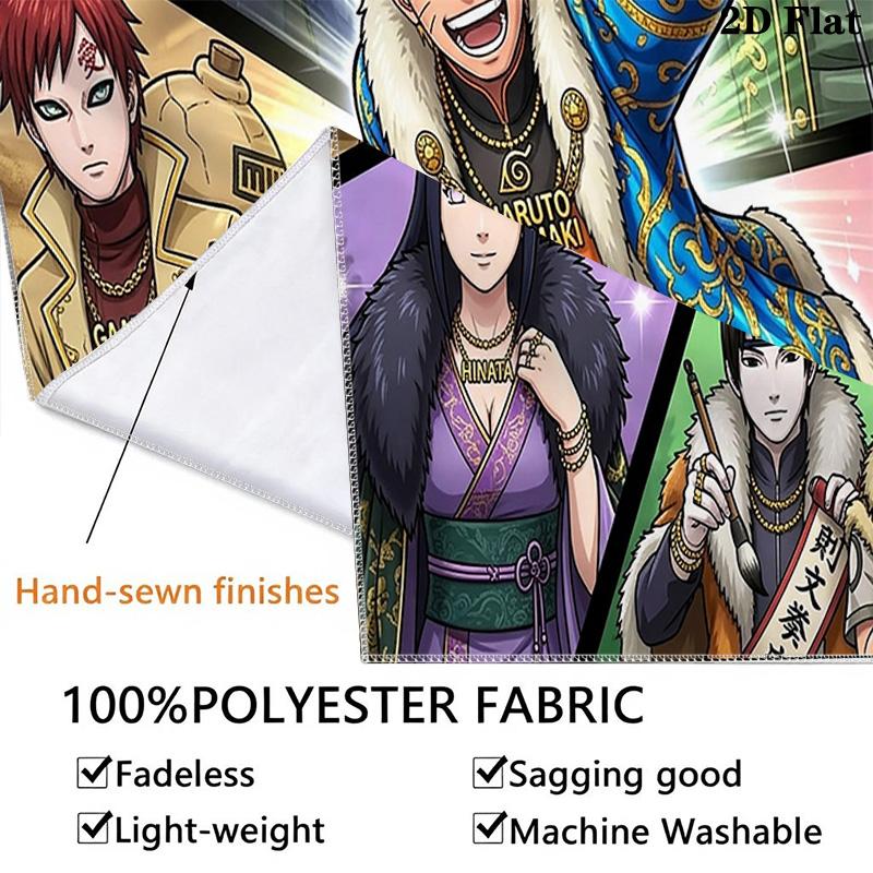 Naruto Team Celebration Wall Tapestry Aesthetic Wall Hanging Printed Fabric Blanket Decorative Tapestries For Bedroom Living Room Home Decor