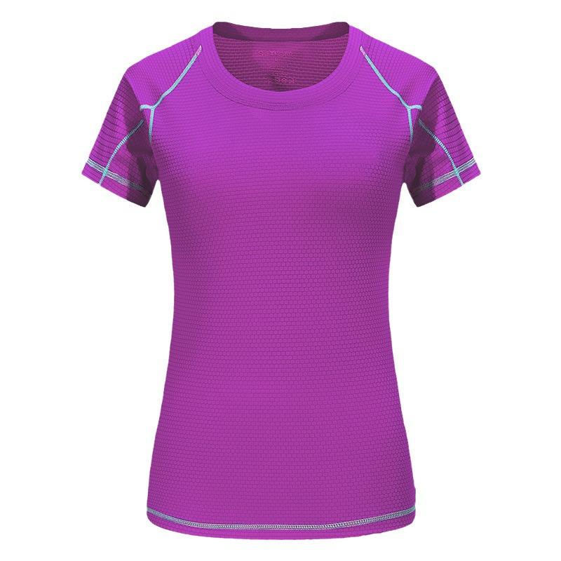 Women's Ice Silk Quick-Dry Summer T-Shirt - Moisture-Wicking, Round Neck, Short Sleeve - Ideal for Running or Fitness