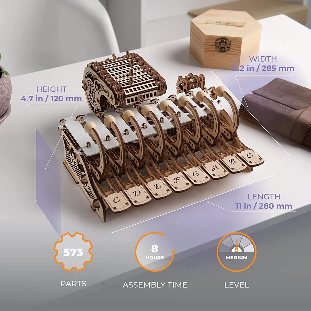 Ugears Mechanical Celesta 70178 Wooden Craft No Glue or Tools Intermediate Adult Puzzle, Model, Required, Level,