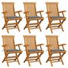 Day and Night - Day and Night Garden Chairs 6 Units Solid Teak Wood with Gray Cushions