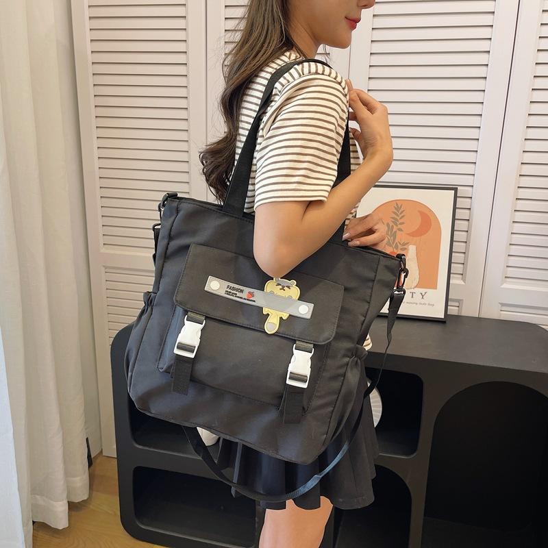 Маленькая свежая нейлоновая сумка, женская сумка через плечо, сумка-тоут, сумка для занятий, студенческая сумка большой вместимости для репетиторства