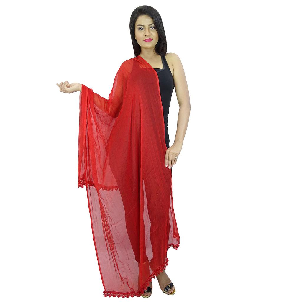 Повязка на шею Длинный палантин из смеси шифона Dupatta Женская одежда Индийские шарфы Chunni