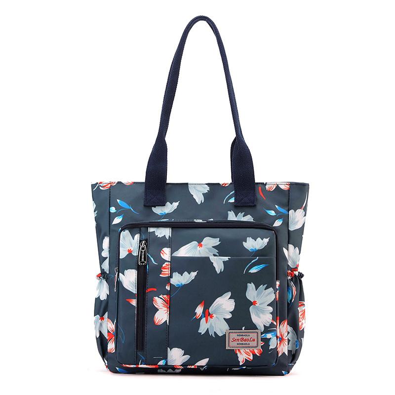 Женская легкая сумка-тоут из нейлона с принтом, сумка через плечо для матери