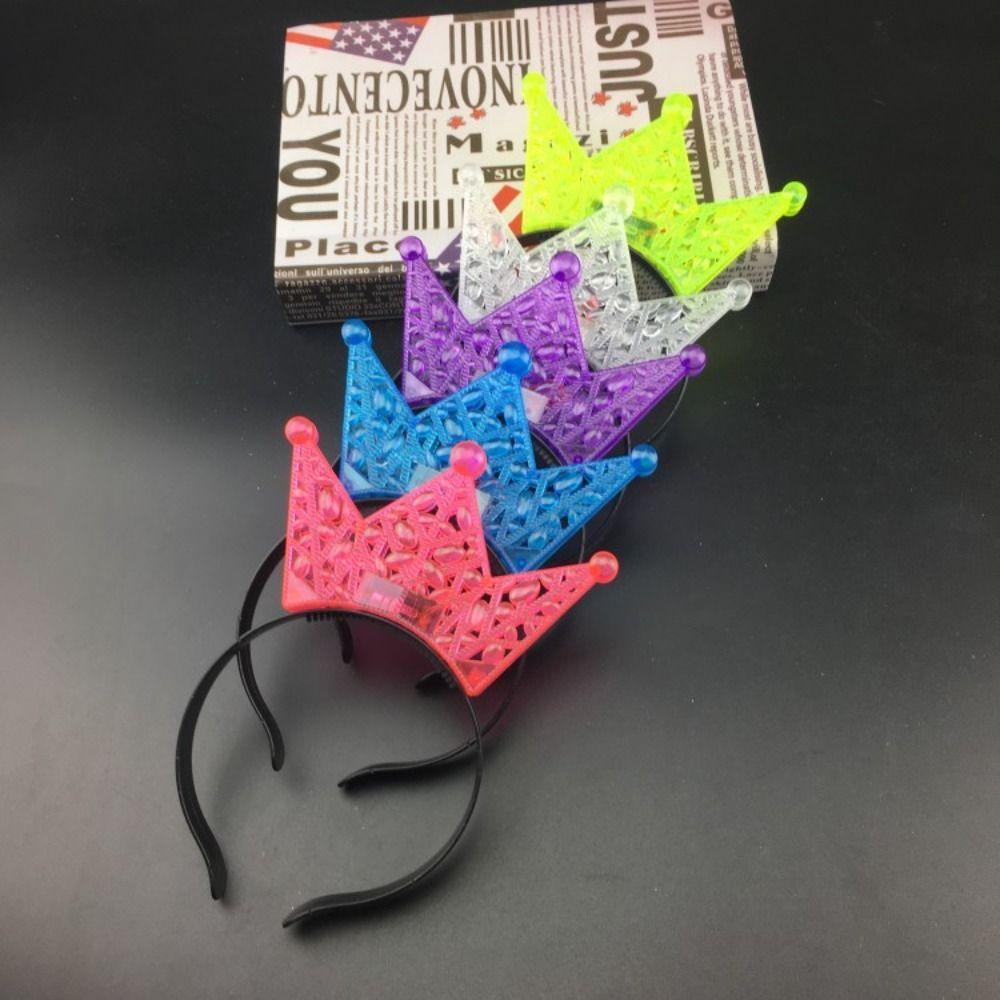 Светящаяся светодиодная корона-обруч для волос, светящаяся повязка для волос, милое праздничное украшение