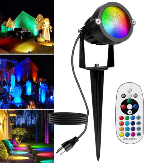 RGB Прожекторы Уличный Светодиодный Прожектор с Пультом Дистанционного Управления 12 Вт Изменение Цвета RGB Ландшафтный Напольный