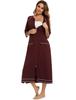 2024 Spring/Summer Comfortable Maternity Nightgown: Casual Loose Fit, Three-Quarter Sleeves, Large Size Pajamas