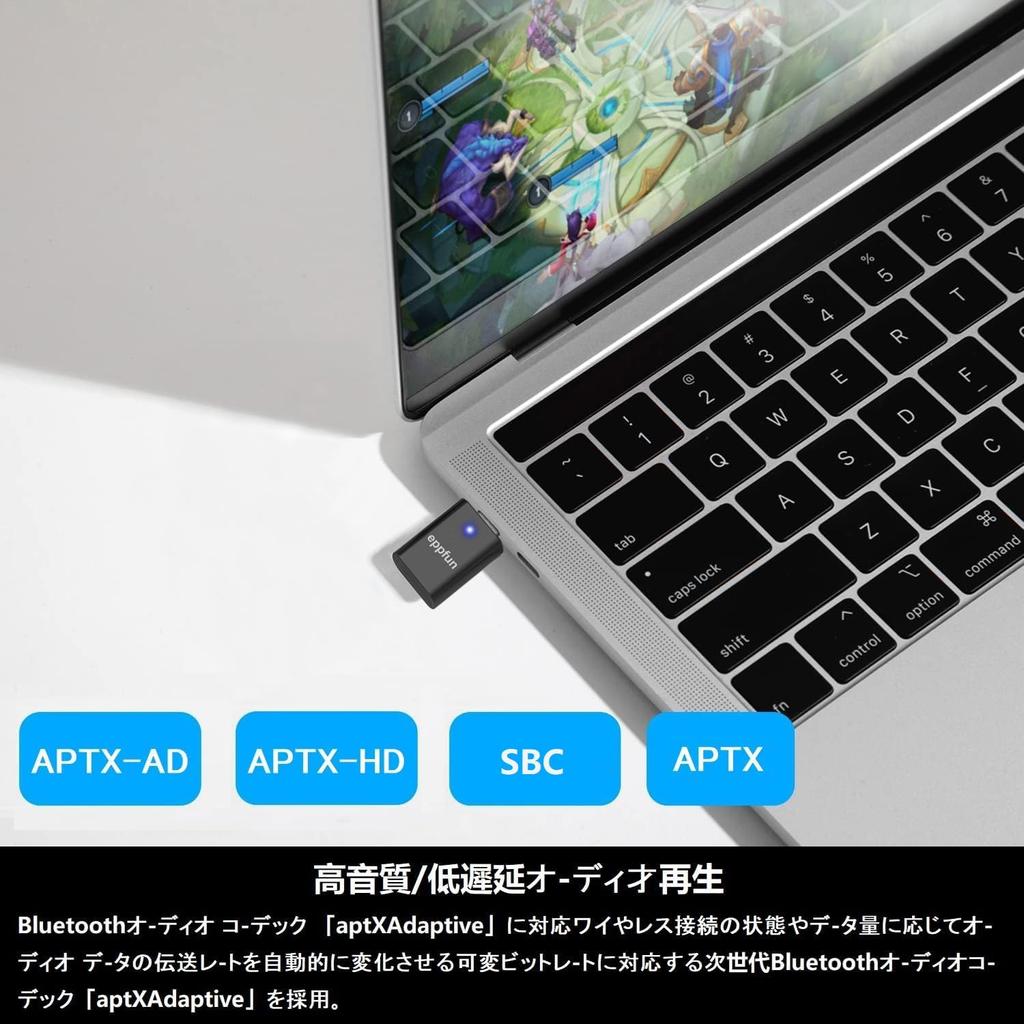 eppfun AK3040 Pro PS5 Switch PC for iphone16 15 Bluetooth Transmitter Compatible Low Latency Transmitter Audio Adapter Mini Microphone Included