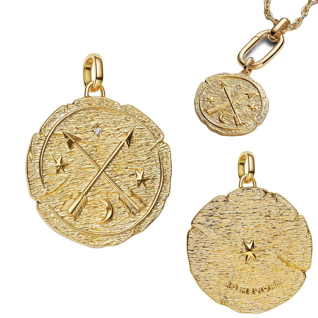 Аутентичные Медные Золотистые Круглые Шармы Лошадь Лев Замок Бусины Браслет Ожерелья Женский Рождество Хэллоуин DIY Подарок