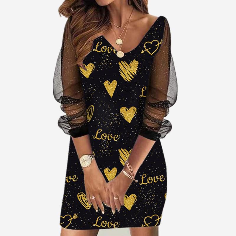 2023 Spring Sequined Mesh Perspective Women's Dress