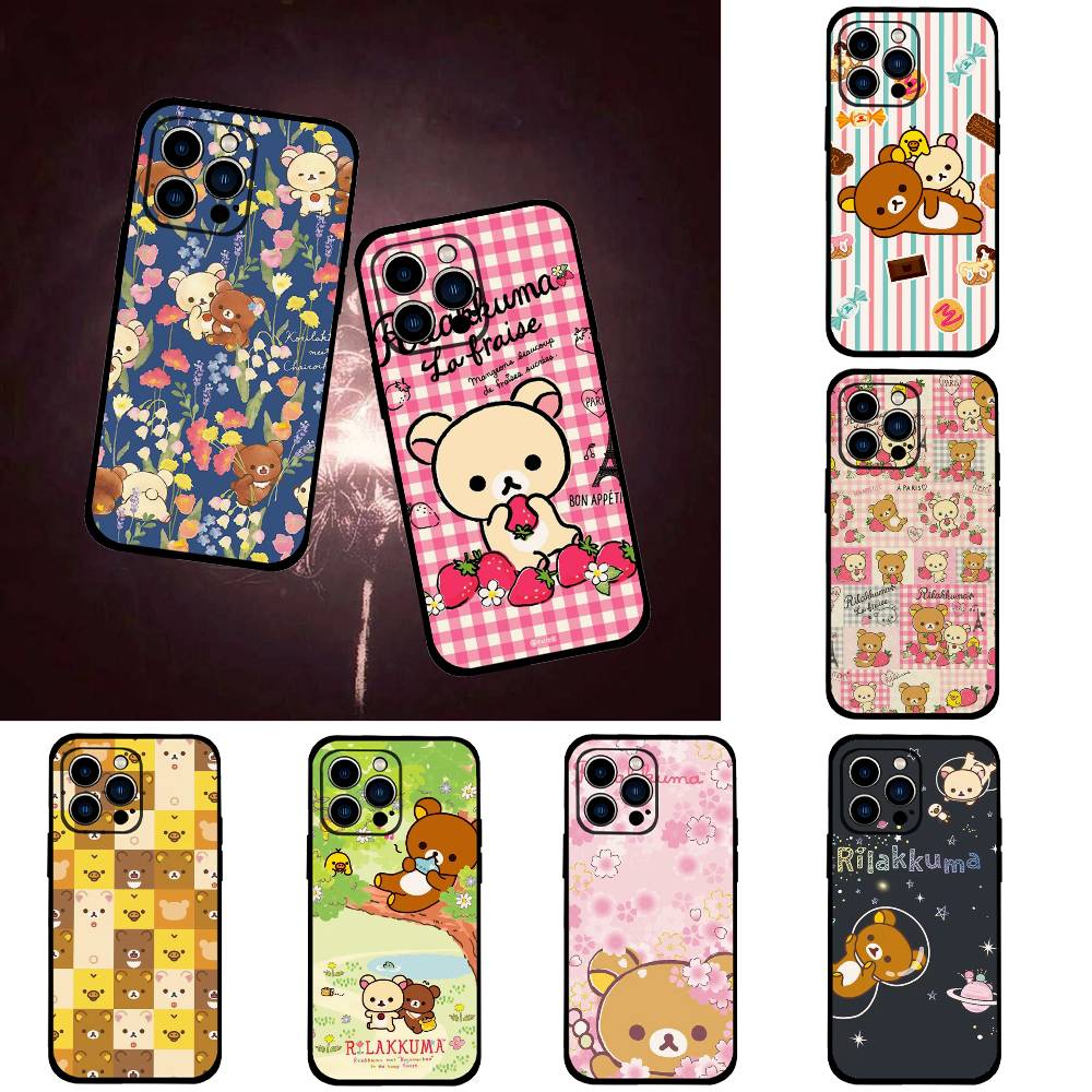 Милый Rilakkuma S-W Чехол для телефона для iPhone 17 16 15 14 13 12 11 PRO MAX PLUS Mini ТПУ Мягкий Приятный для кожи Чехол