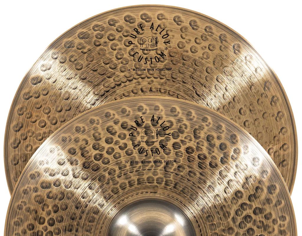 MEINL Cymbals Pure Alloy Custom Series Cymbals Medium Thin Hihat Pair PAC14MTH Hi-hat 14" []