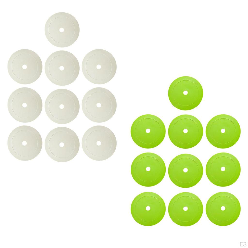 10 Non-Slip Rubber Cone Flat Markers, Discs for Soccer Field, Agility Practice And