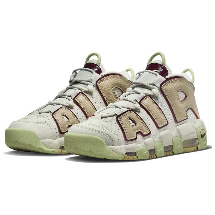 Nike Air More Uptempo Light Bone Alligator Женские кроссовки Кремовый известняк Темно-свекольный DX8955-001