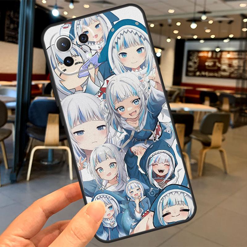 Anime Hololive Gawr Gura Case For Xiaomi 13 14 15 Ultra 11T 12T 13T 14T Pro POCO X7 Pro X3 X5 X6 F5 F6 M6 Pro Coque