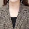 XL-5XL весенняя женская куртка, новый модный клетчатый блейзер с длинными рукавами, женская одежда, элегантный женский деловой офисный костюм, верхняя одежда