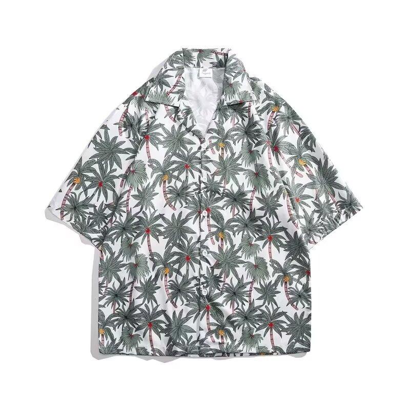 2024 Винтажная мужская рубашка, летняя повседневная студенческая свободная нишевая мужская рубашка для верхней одежды