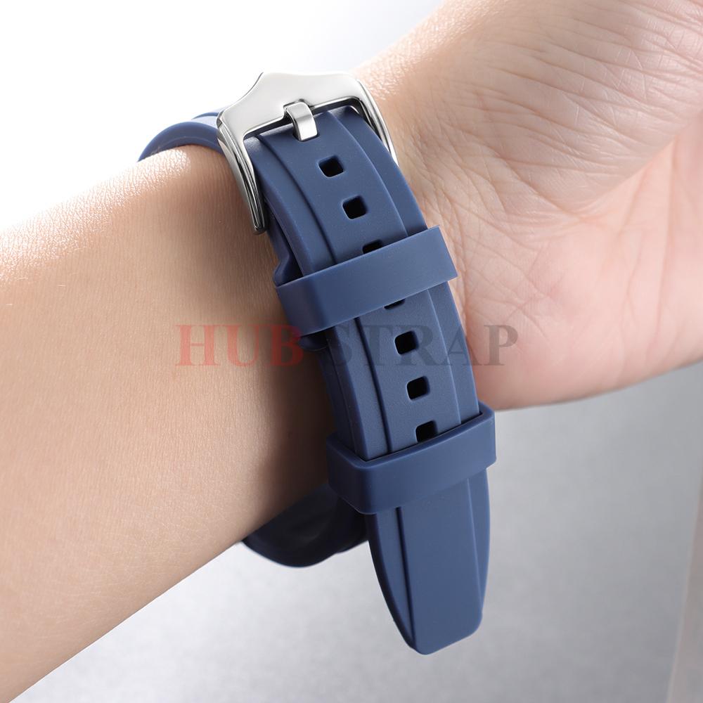 20мм22мм для Rolex Резиновый ремешок для Swatch Универсальный Мужской Женский Изогнутый конец Силиконовый ремешок для часов Citizen Sport Водонепроницаемый ремень