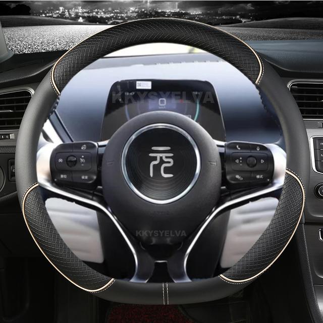 Для BYD Atto 3 Atto 3 EV Yuan Plus Спортивная D-образная оплетка на руль из микрофибры Автоаксессуары