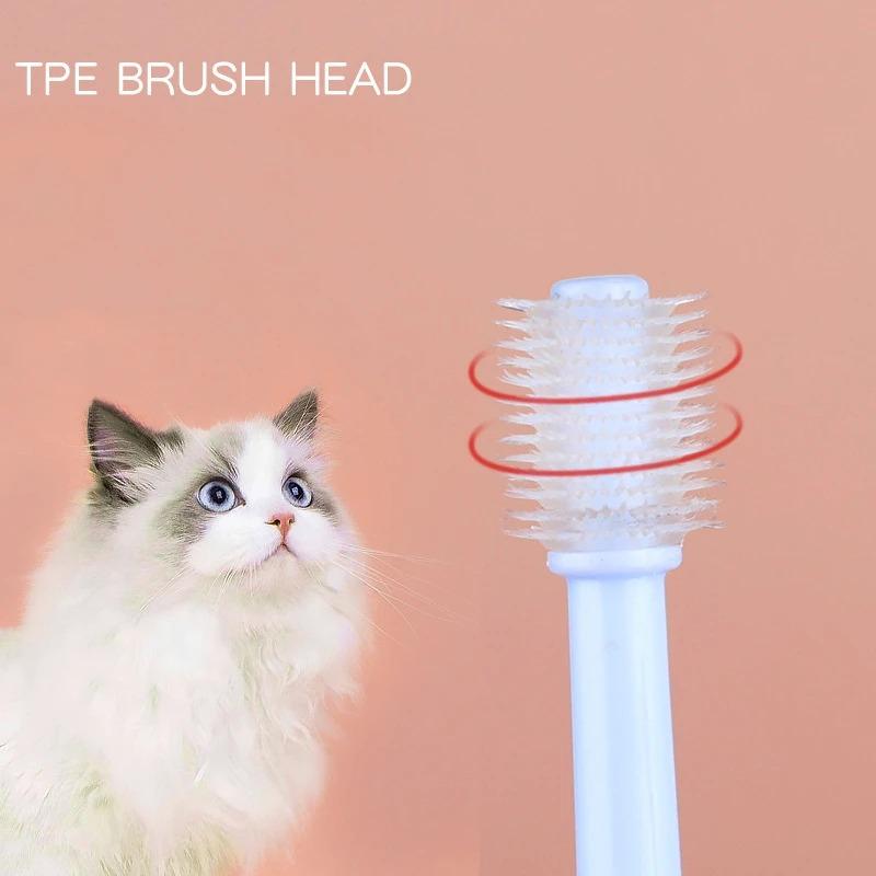 360 Degrees Pet Toothbrush Cat Brush Pet Toothbrush Cleaning Products Addition Bad Breath Tartar Teeth Dog Cat Cleaning Supplies