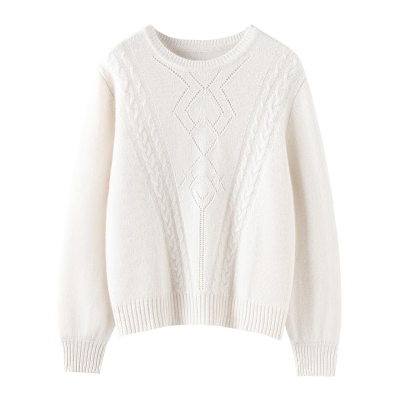 Женский кашемировый свитер Qinghe Cashmere 30% Кашемир 70% Шерсть Осенне-зимний кашемировый пуловер Мягкий и теплый