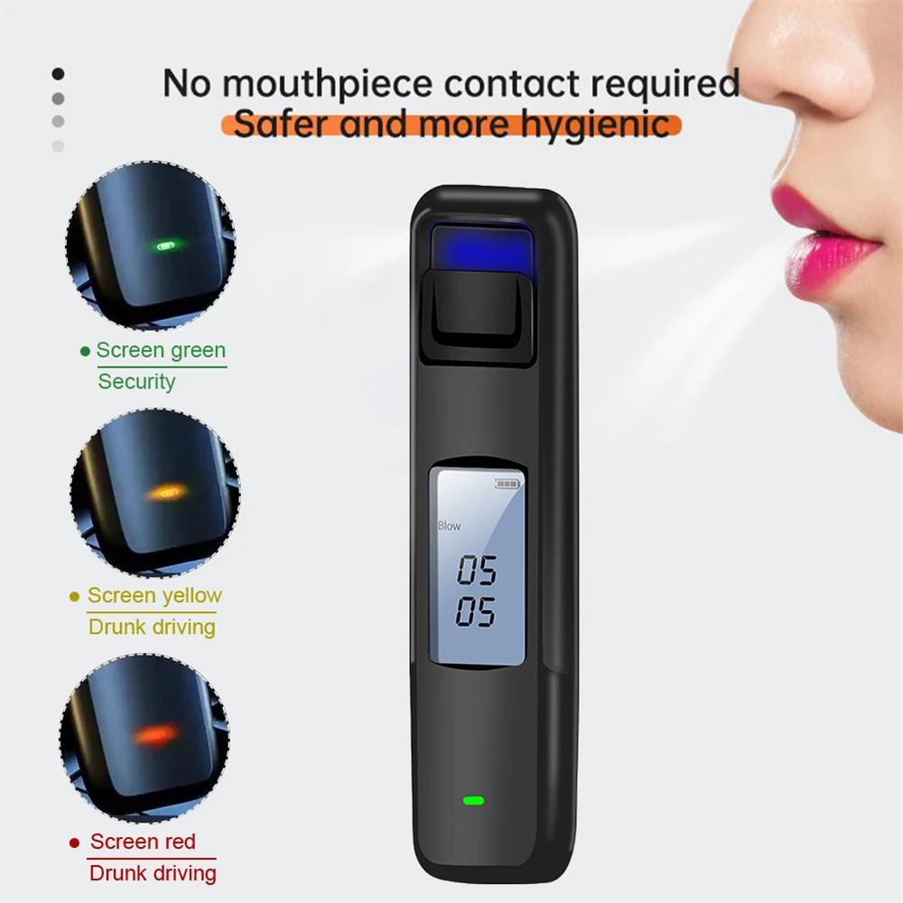 2024 Non-Contact Alcohol Tester with Digital Display Screen USB Rechargeable Breathalyzer Analyzer High Accuracy Breathalyzer