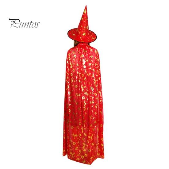 Накидка на Хэллоуин, костюм для косплея, платье со звездным узором, шляпа для рождественских вечеринок на Хэллоуин