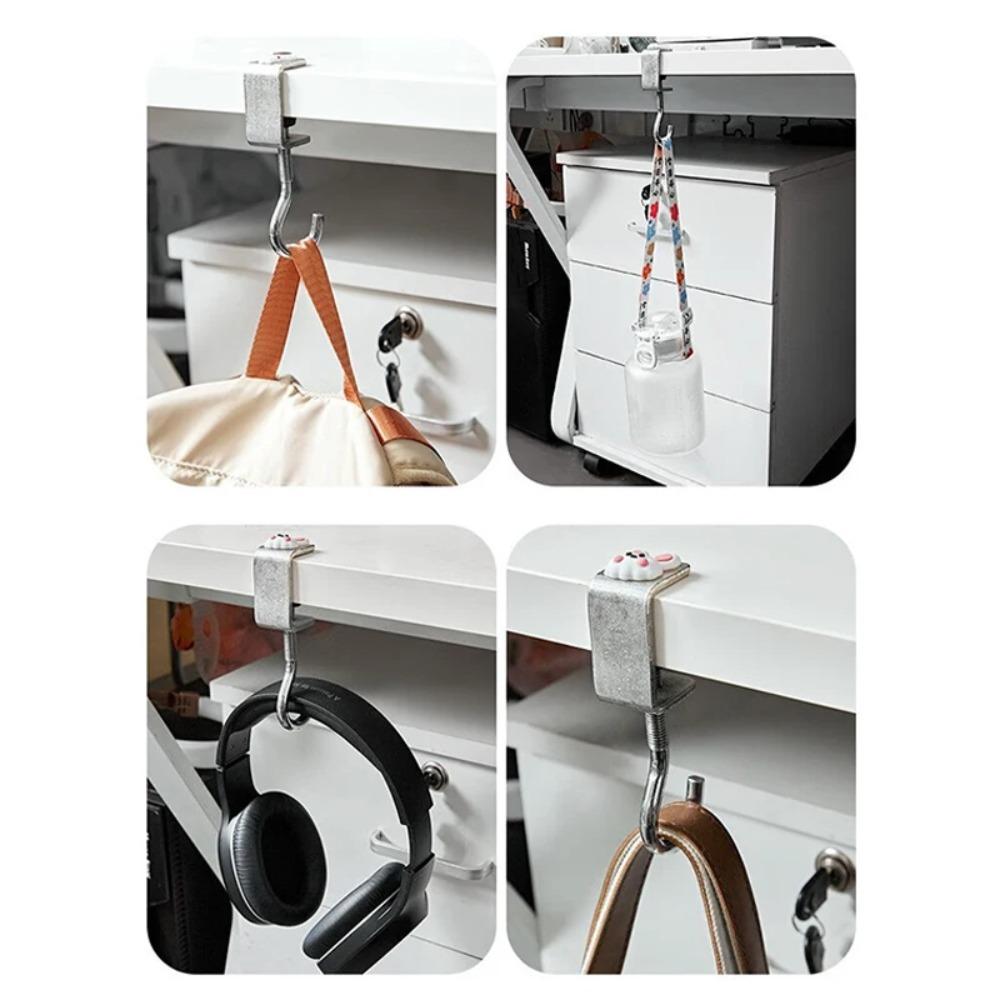 Rotatable Schoolbag Hook Adjustable Backpack Hanger New Table Edge Storage Hook Office
